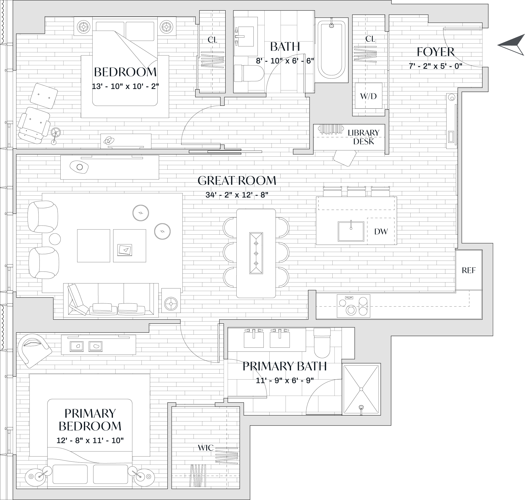 floorplan at The Parker condominiums in Boston