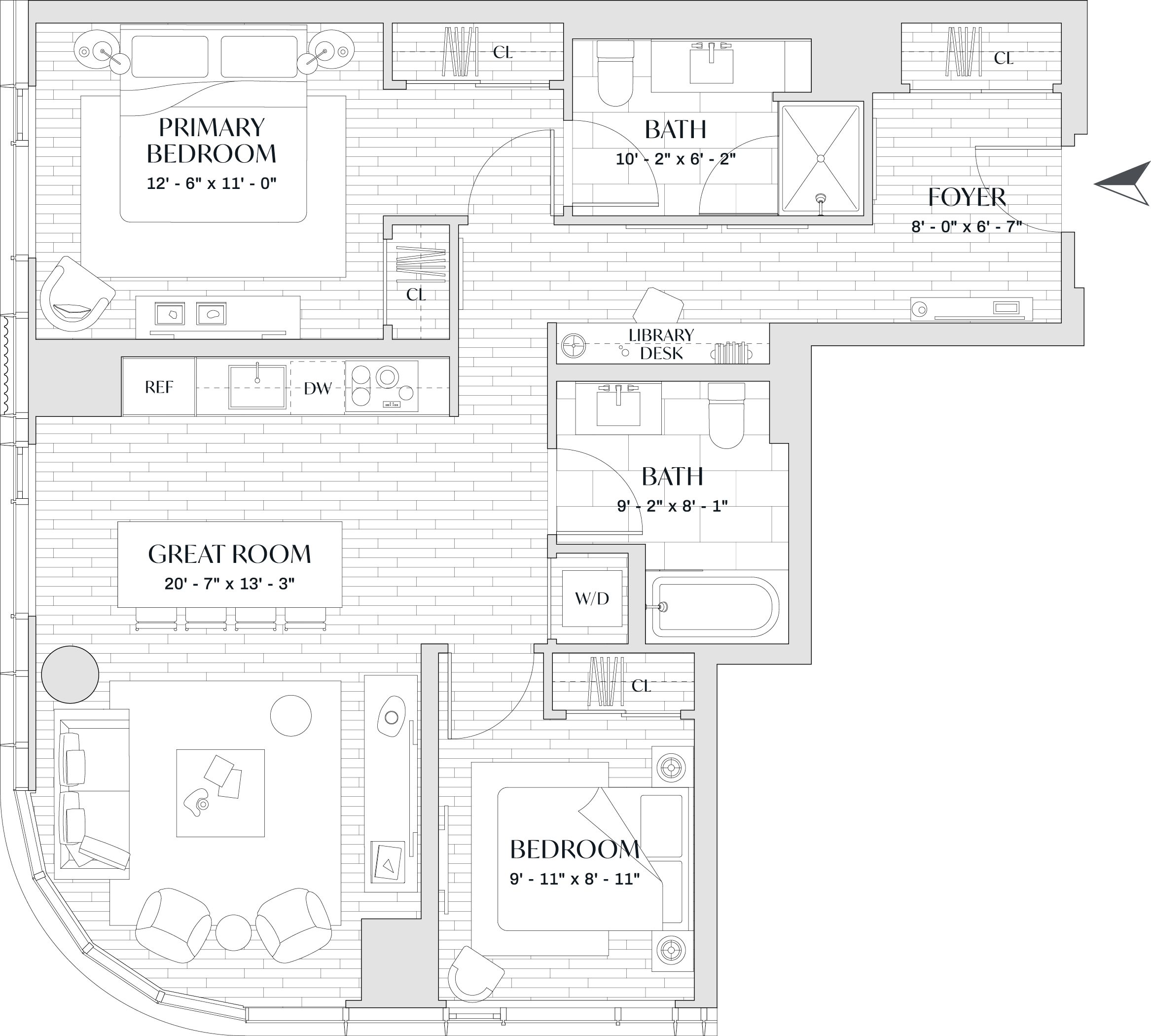 floorplan at The Parker condominiums in Boston