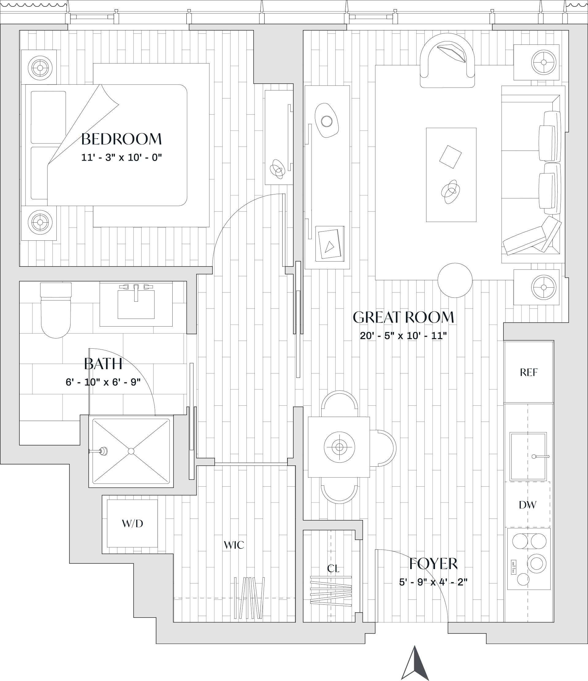 floorplan at The Parker condominiums in Boston