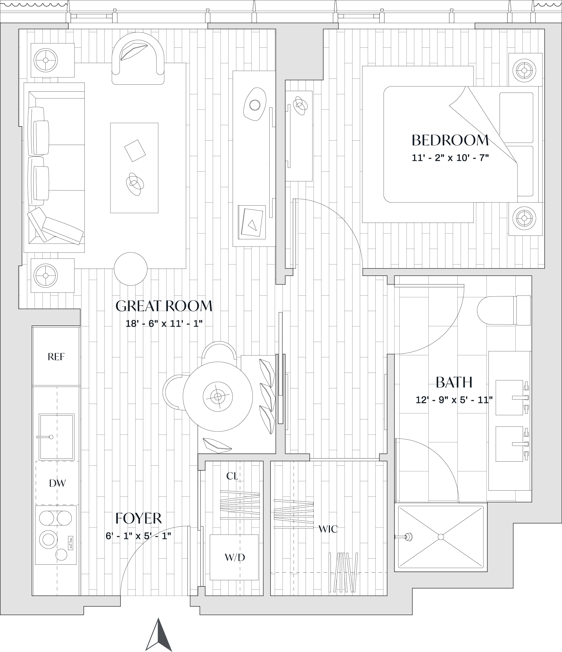 floorplan at The Parker condominiums in Boston