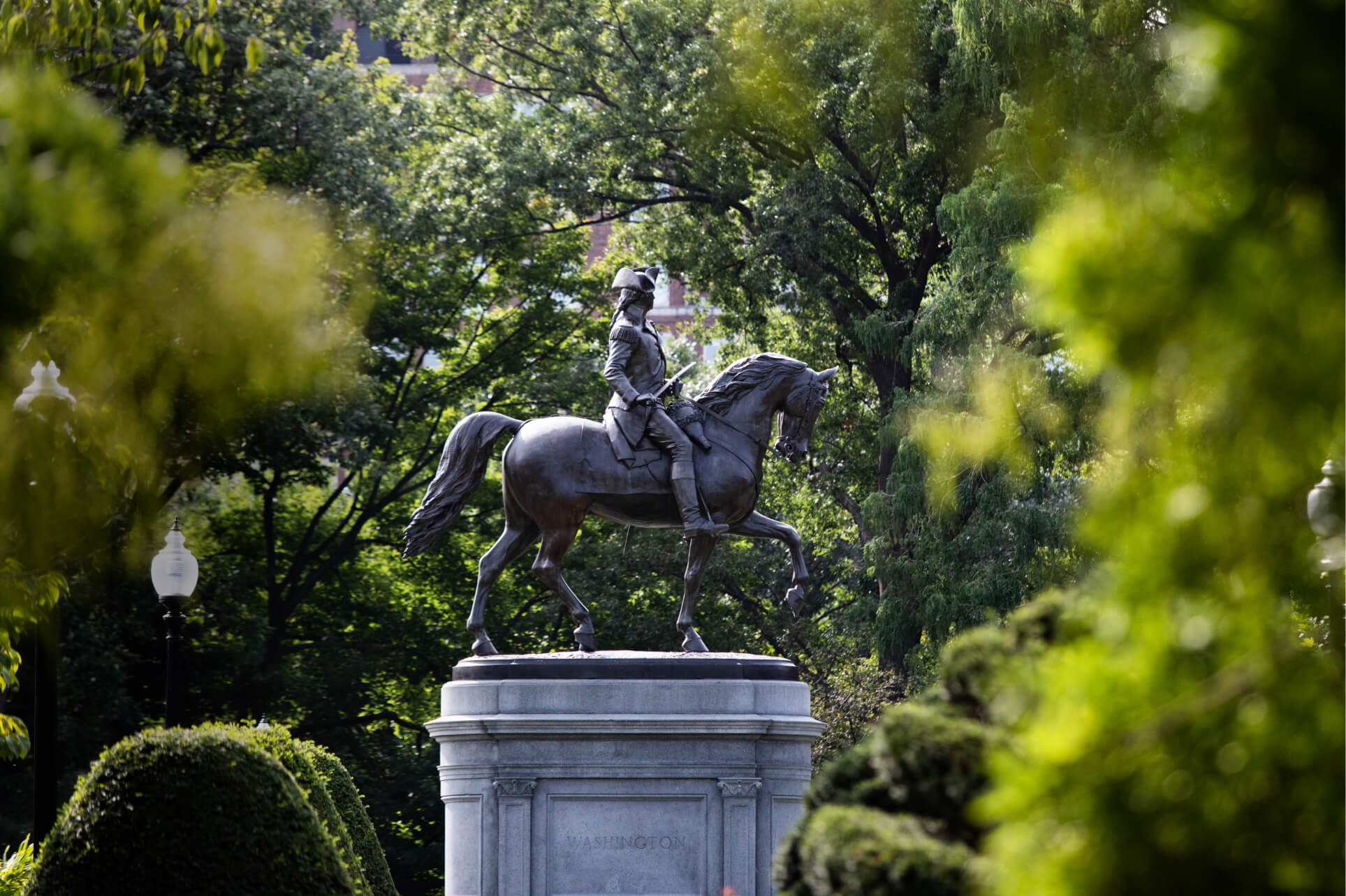 exterior image of a statue at the Boston Common